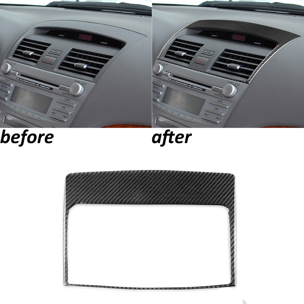 Real Carbon Fiber Console Air Vent Outlet Frame Trim For Toyota Camry 2006-2011