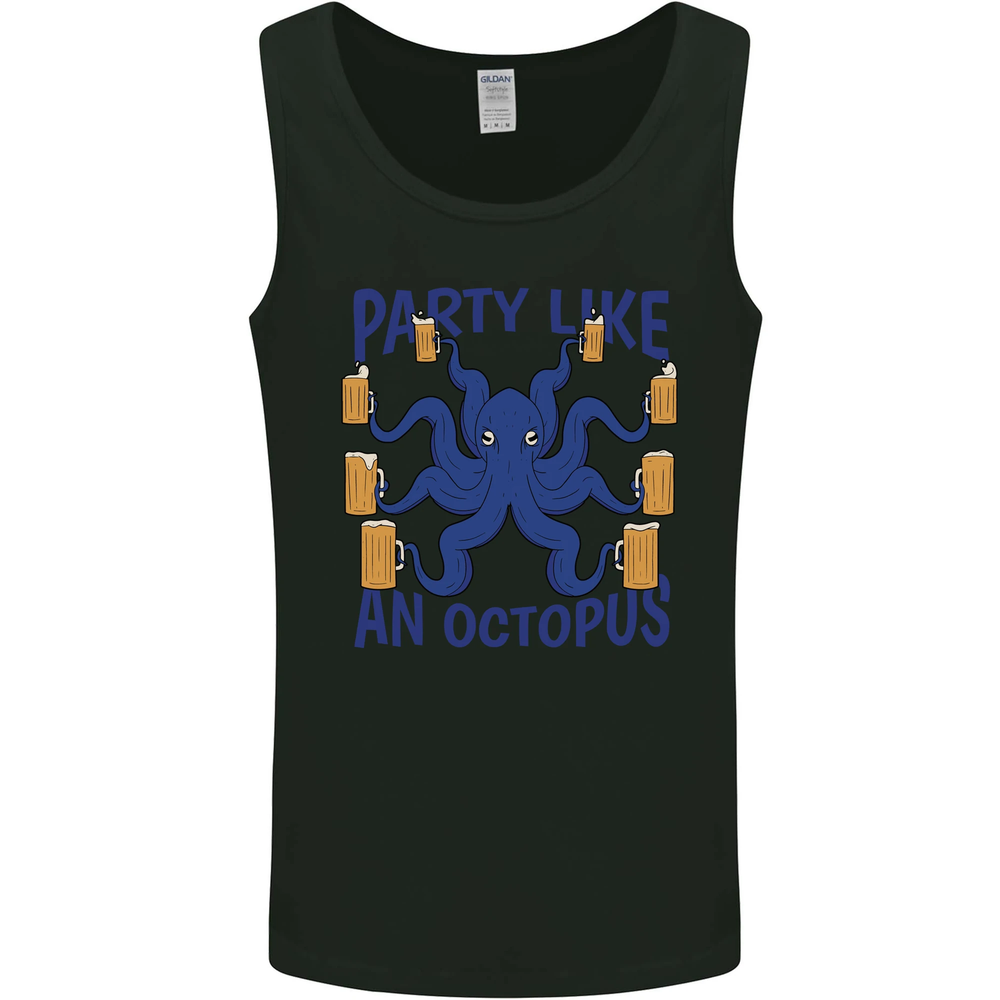 Beer Party Octopus Scuba Diving Diver Funny Mens Vest Tank Top