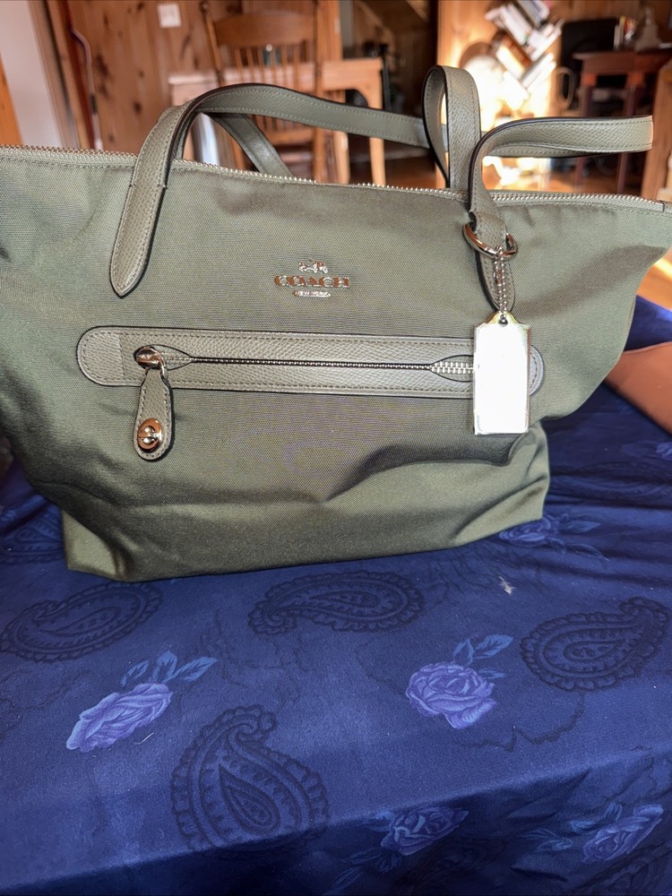 Coach Green 35500 Shoulder Bag Women's Nylon