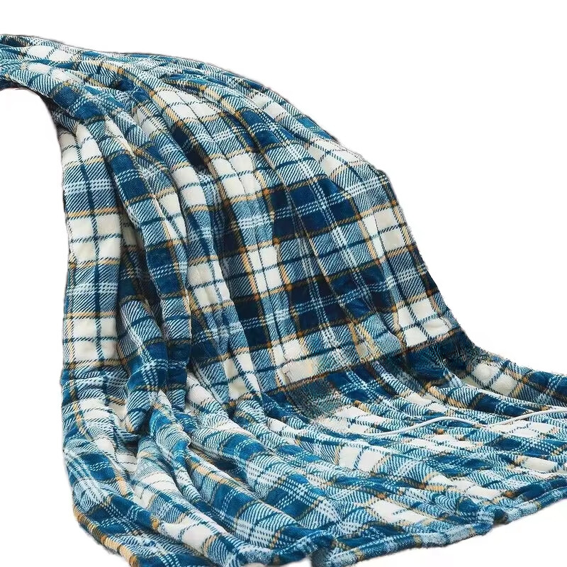 Custom personalized blanket printed grid Graphic Warm Soft Bedding