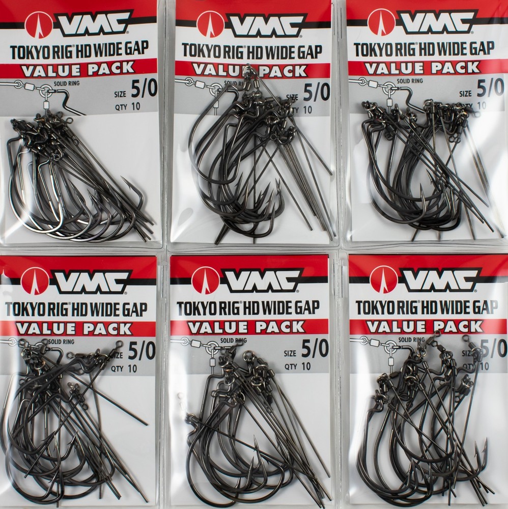 (LOT OF 6) VMC TOKYO RIG HD WIDE GAP 5/0 VALUE PACK THDWG#5/0BNVP H1206