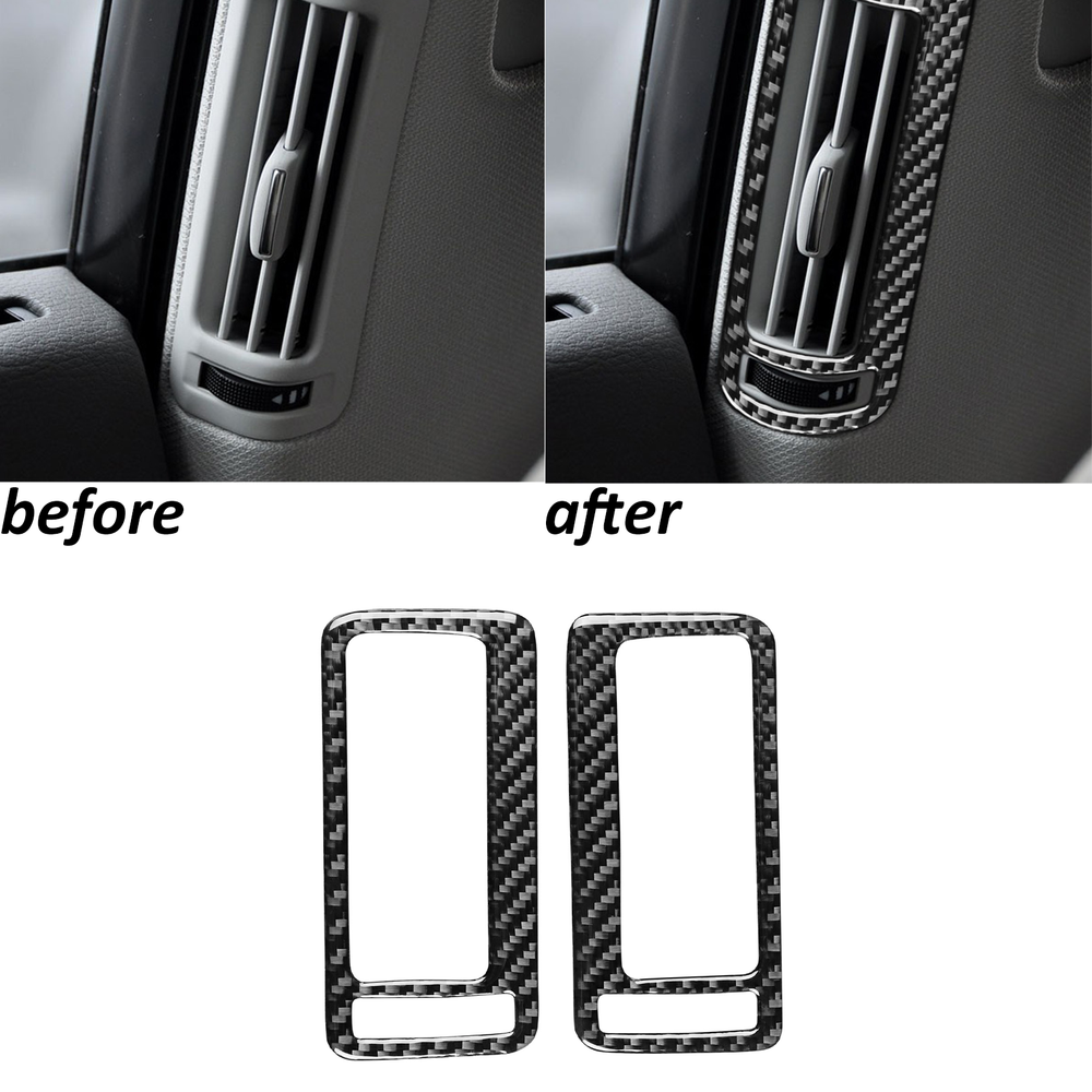 Real Carbon Fiber Rear Door Air Vent Outlet Panel Trim For Audi A6 S6 C6 2005-11