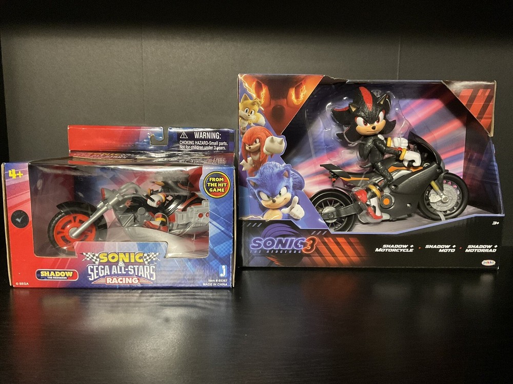 Jazwares & Jakks Pacific Shadow The Hedgehog Old & New Motorcycle Figure Lot