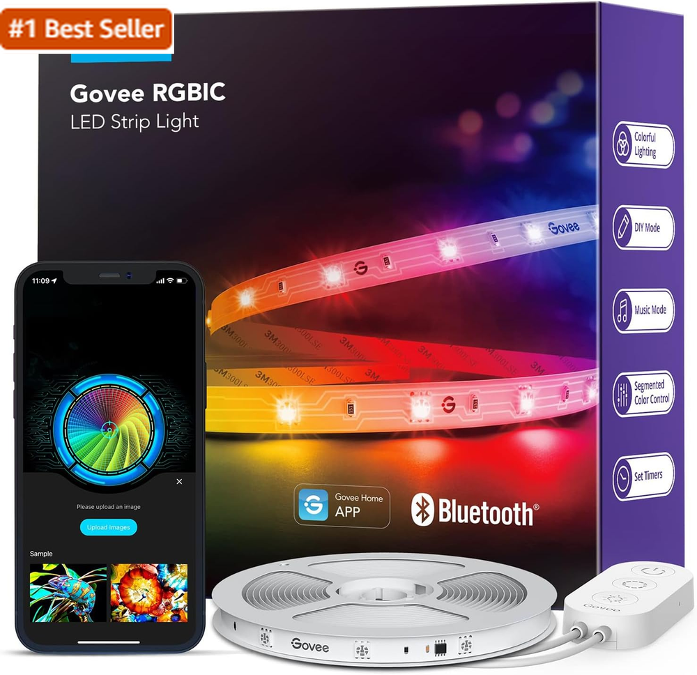 Govee RGBIC Smart LED Strip Lights for Bedroom with Bluetooth Control
