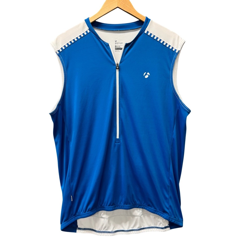 Bontrager Cycling Jersey Mens XL Solstice Sleeveless 2/3 Zip Blue White Active
