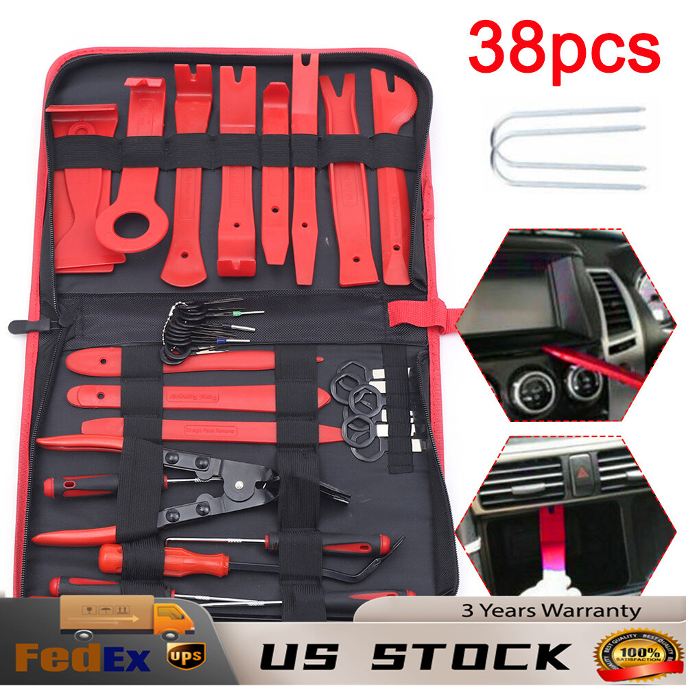 Car Trim Removal Molding Tool 38pc Radio Body Door Panel Pry Dashboard Kit Clips