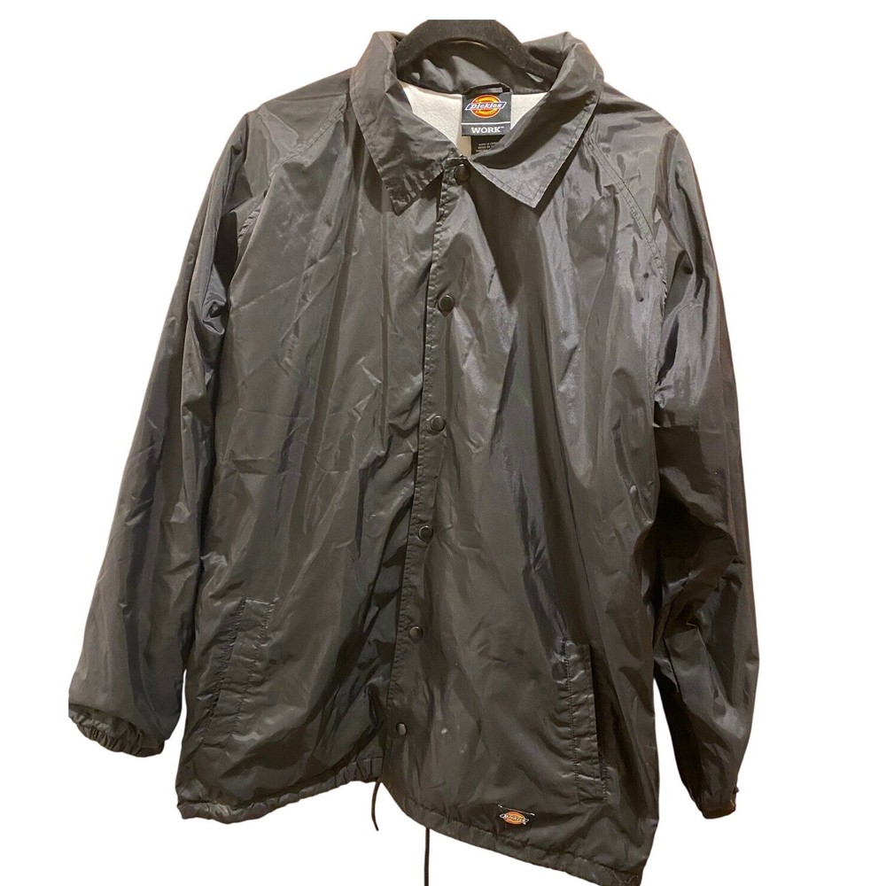 Dickies Lightweight Snap Front Work Jacket in Black Size XL