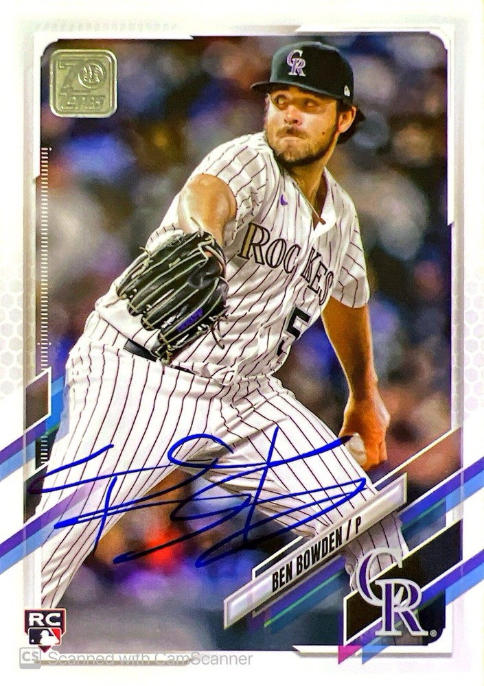 2021 Topps Update Ben Bowden Rookie Card US298 Autographed IP