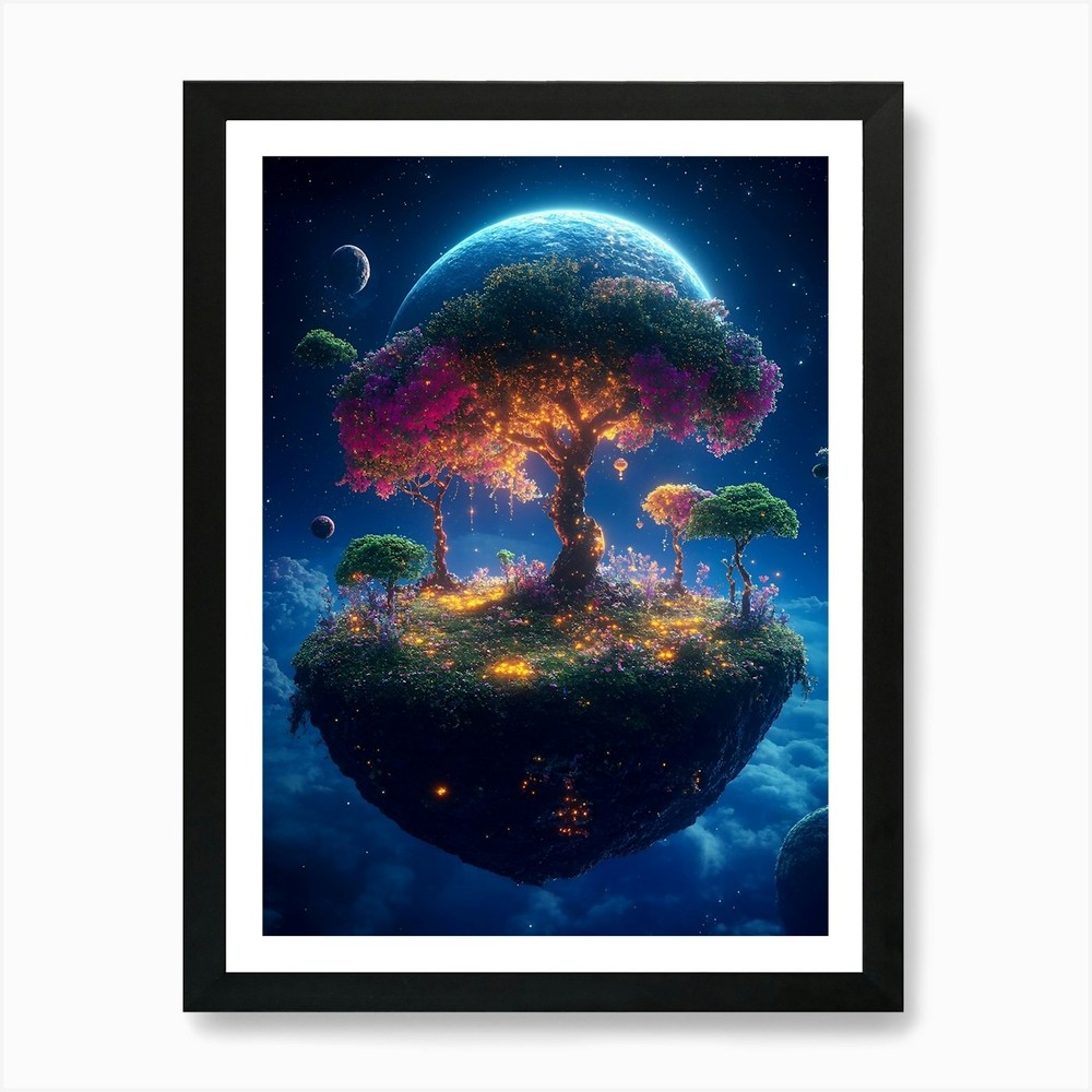 Sky Tree 1 Framed Art Print - Canvas Wall Poster Picture  