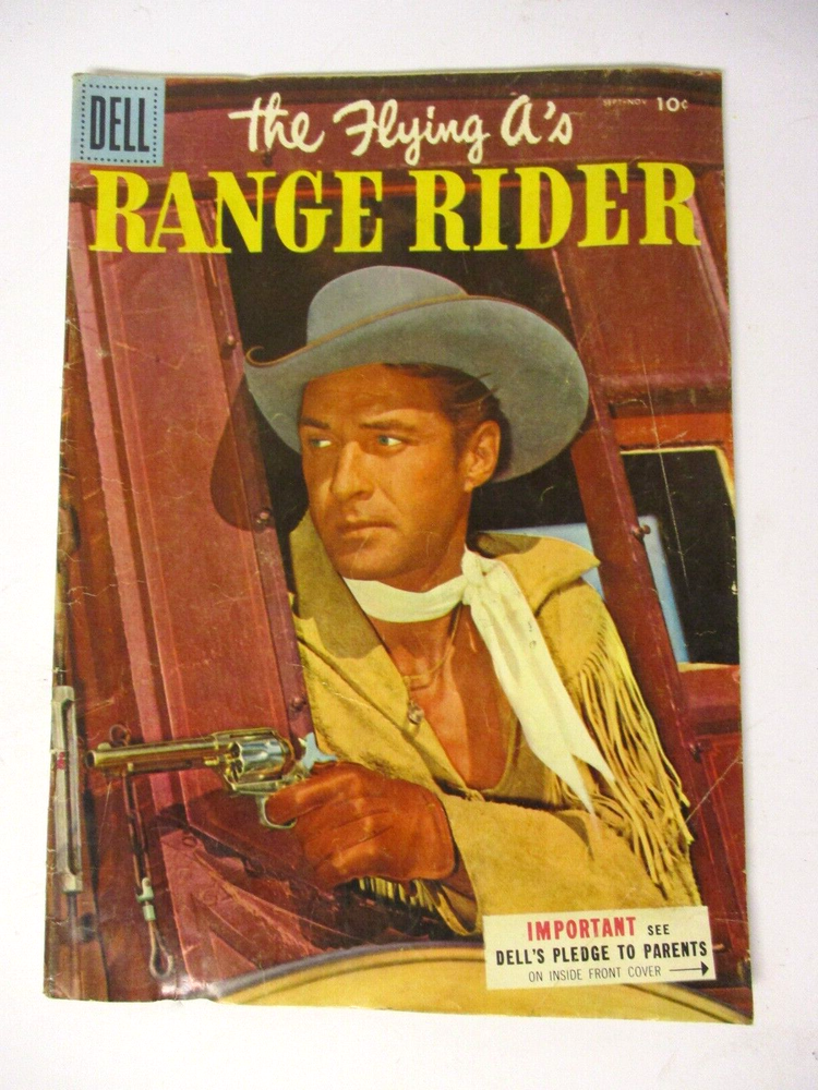 Vintage 1955 Dell Comics The Flying As Range Rider #11 Western Adventure