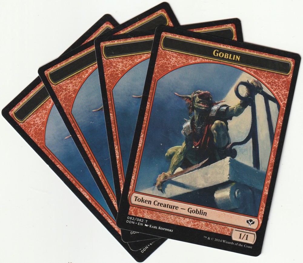 MTG Goblin Tokens Set of 4 Red Creature NM/EX DDN Playable