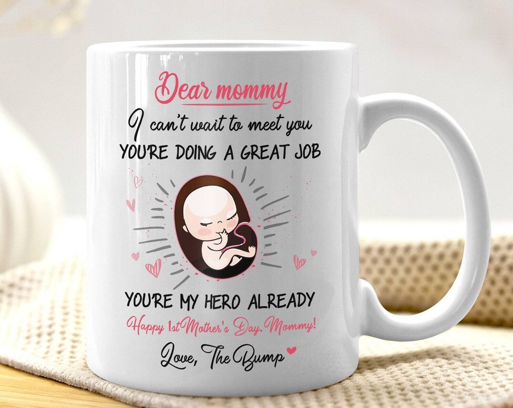 Personalized First Mothers Day Mug Mommy I Cant Wait To Meet You Mug New Mom Mug