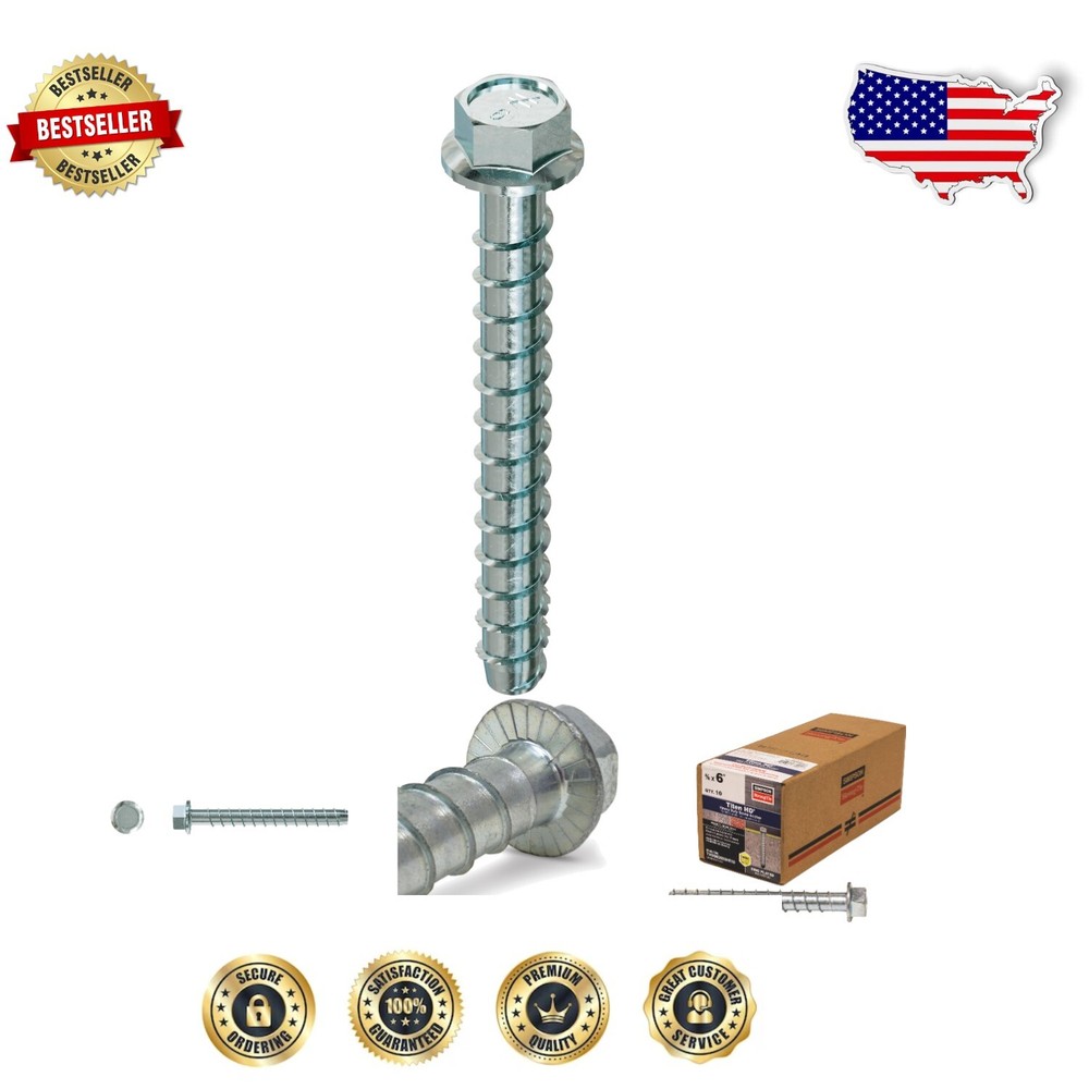 Durable 5/8 x 6 Titen HD Heavy-Duty Zinc Coated Screw Anchors 10-Pack