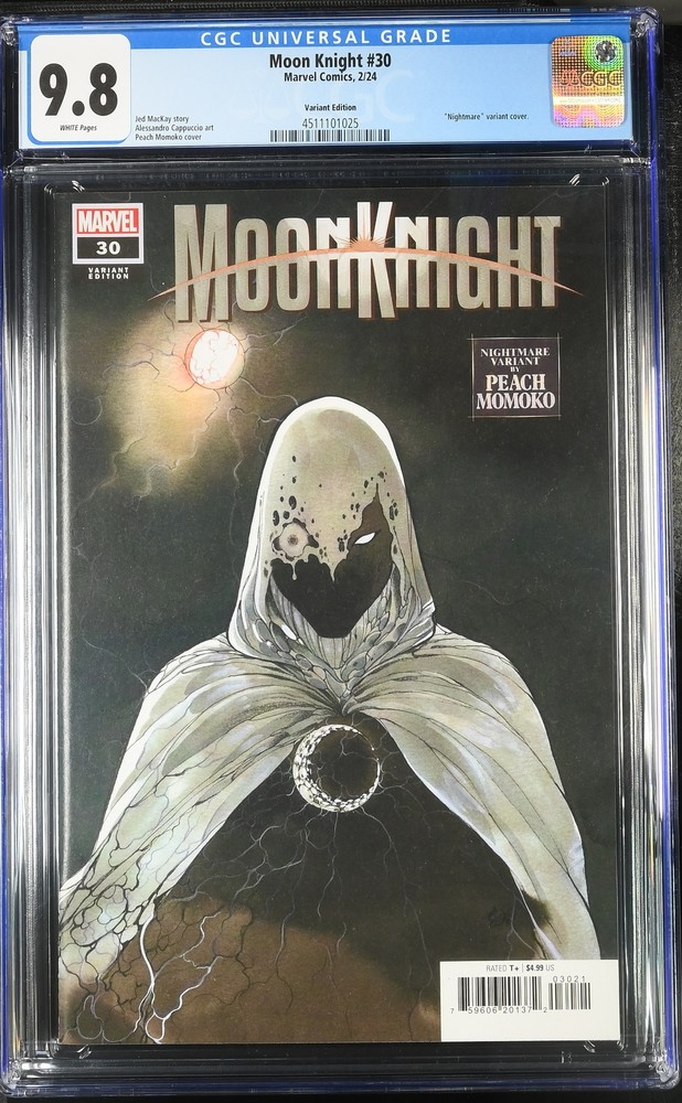 Moon Knight 30 CGC 9.8 Peach Momoko Variant Edition Nightmare variant cover.