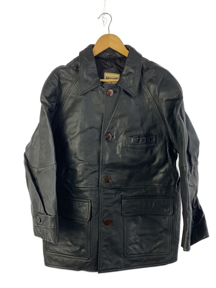Leather Jacket Blouson/M/Cowhide/Blk/Plain/84907/American/Scene 3404