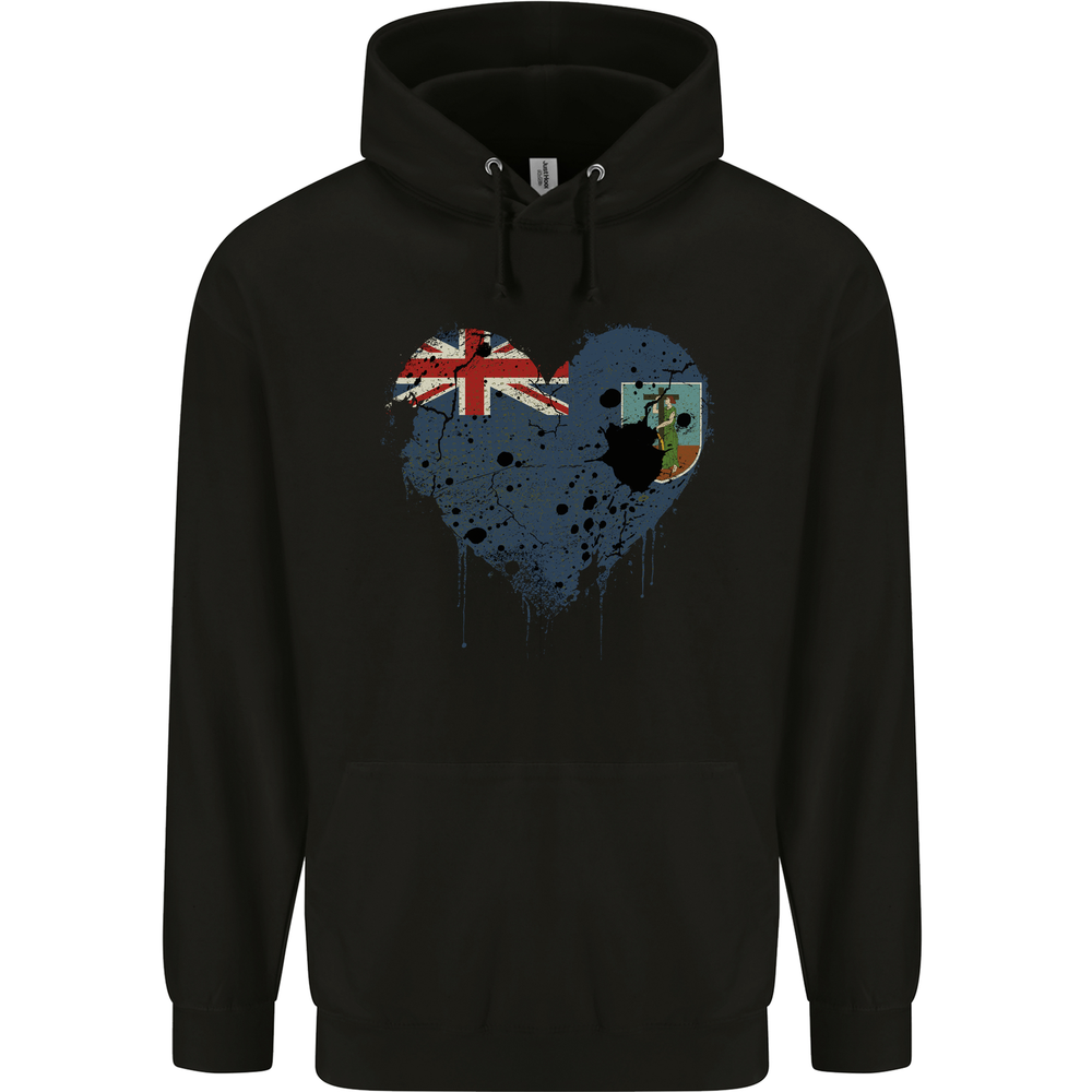 Love Flag Montserrat Football Mens 80% Cotton Hoodie