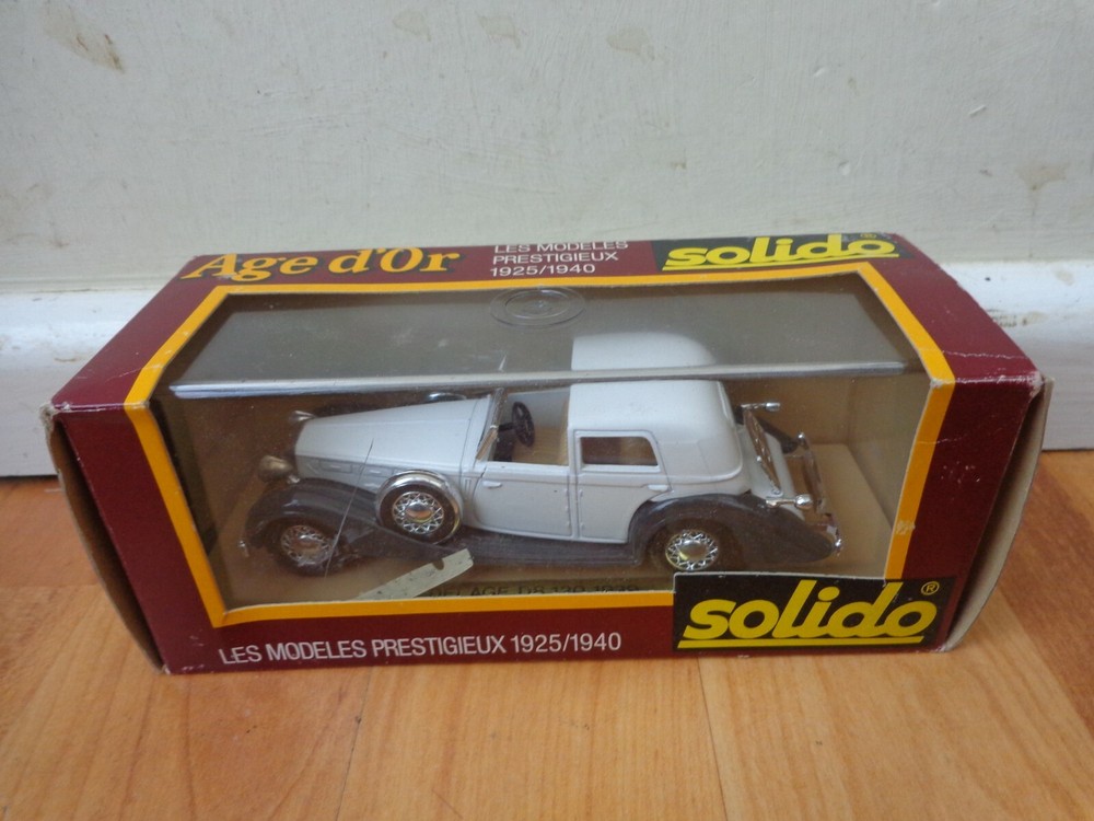 1/43 SOLIDO AGE D'OR - CLASSIC 1929 DELAGE WHITE DIECAST MODEL CAR REF 1151
