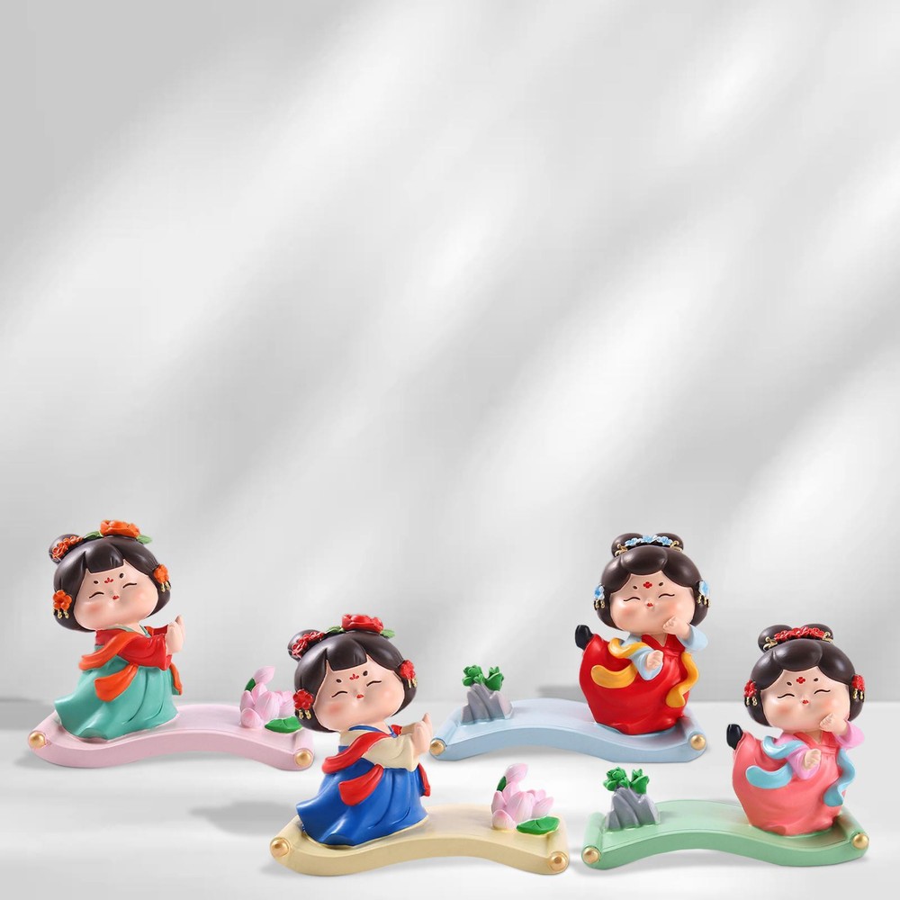 Ancient Girl Figurine Desktop Ornament Phone Stand Anti Slip Cute Figure