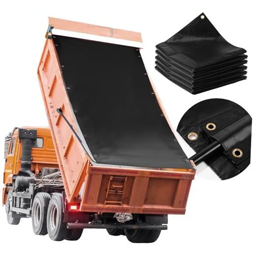 Black Dump Trailer Tarp Heavy Duty Waterproof 7x14,Large Thick Outdoor 7'X14'