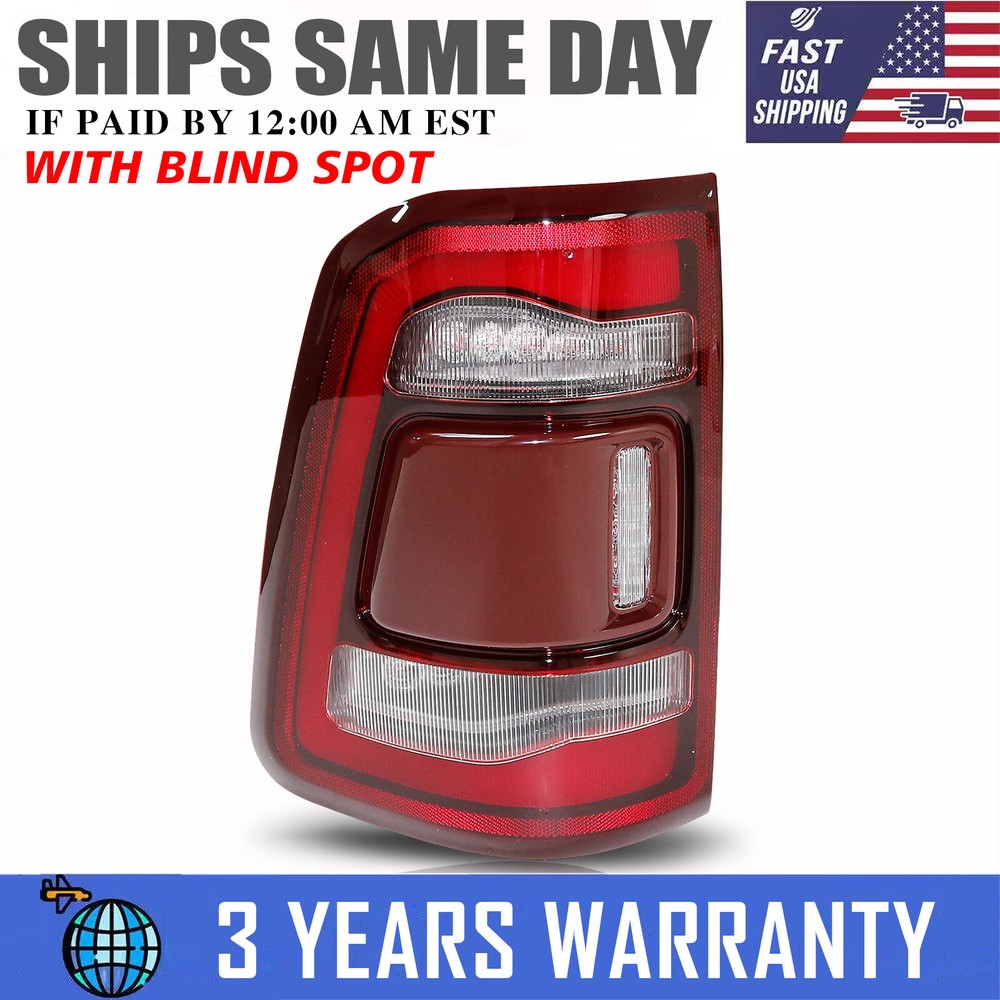 Left Driver Tail Lights W/ Blind Spot For 2019-2022 Dodge Ram 1500 68262531