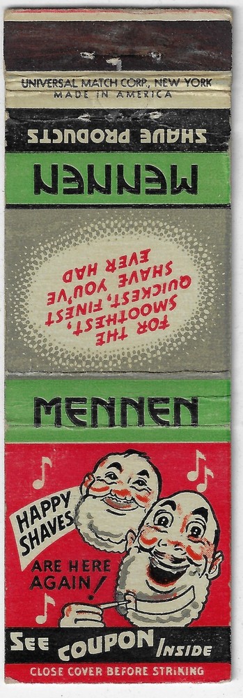 Mennen Shave Products Coupon Inside FS Empty Matchbook Cover-image
