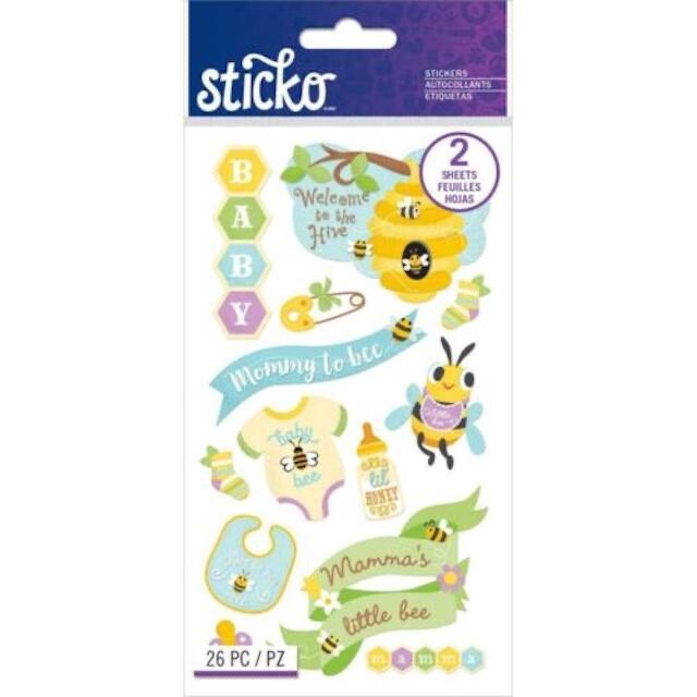 Sticko 2 Sheets Baby Beehive Mommy To Be Stickers Planner Crafts Baby Shower