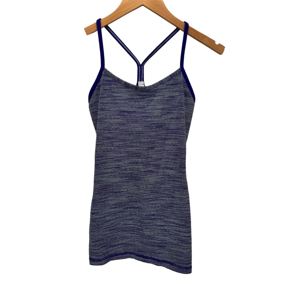 Lululemon Tank Top Womens 4 Power Y Purple Space Dye Activewear Racerback