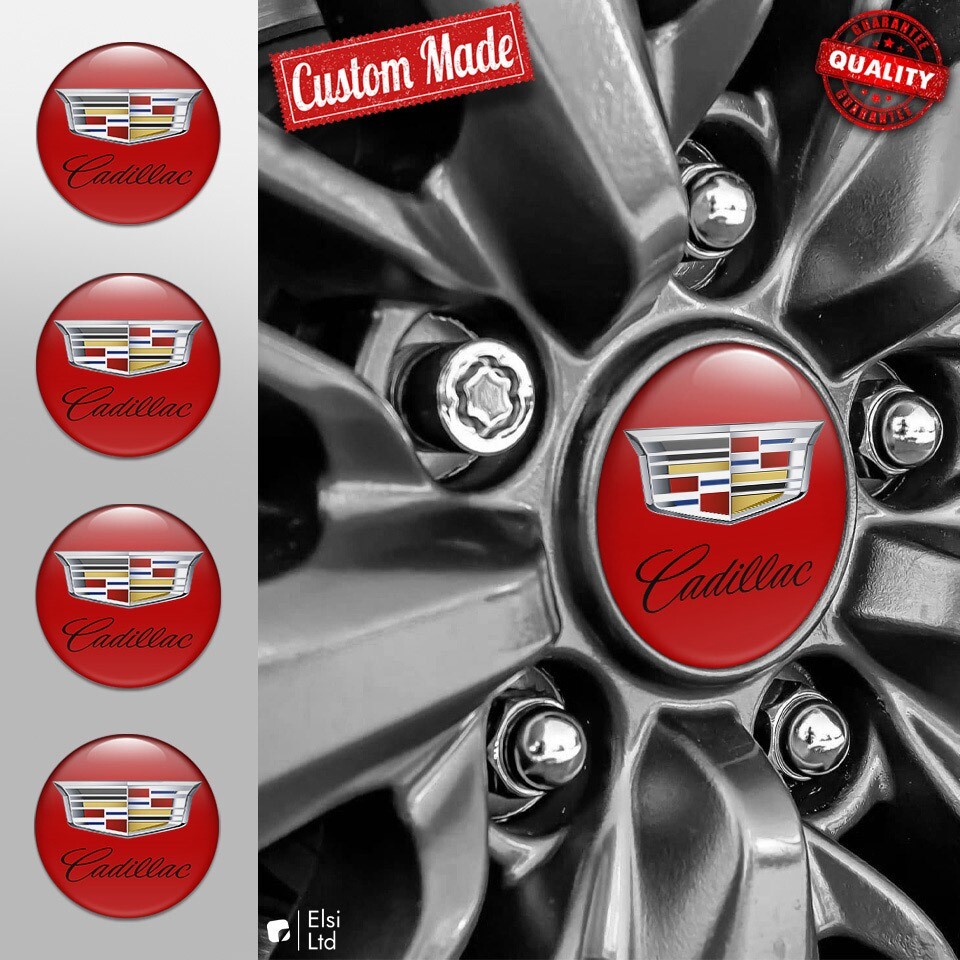 Custom Cadillac Wheel Cap Decals – 4-Piece Set of Rim Emblems