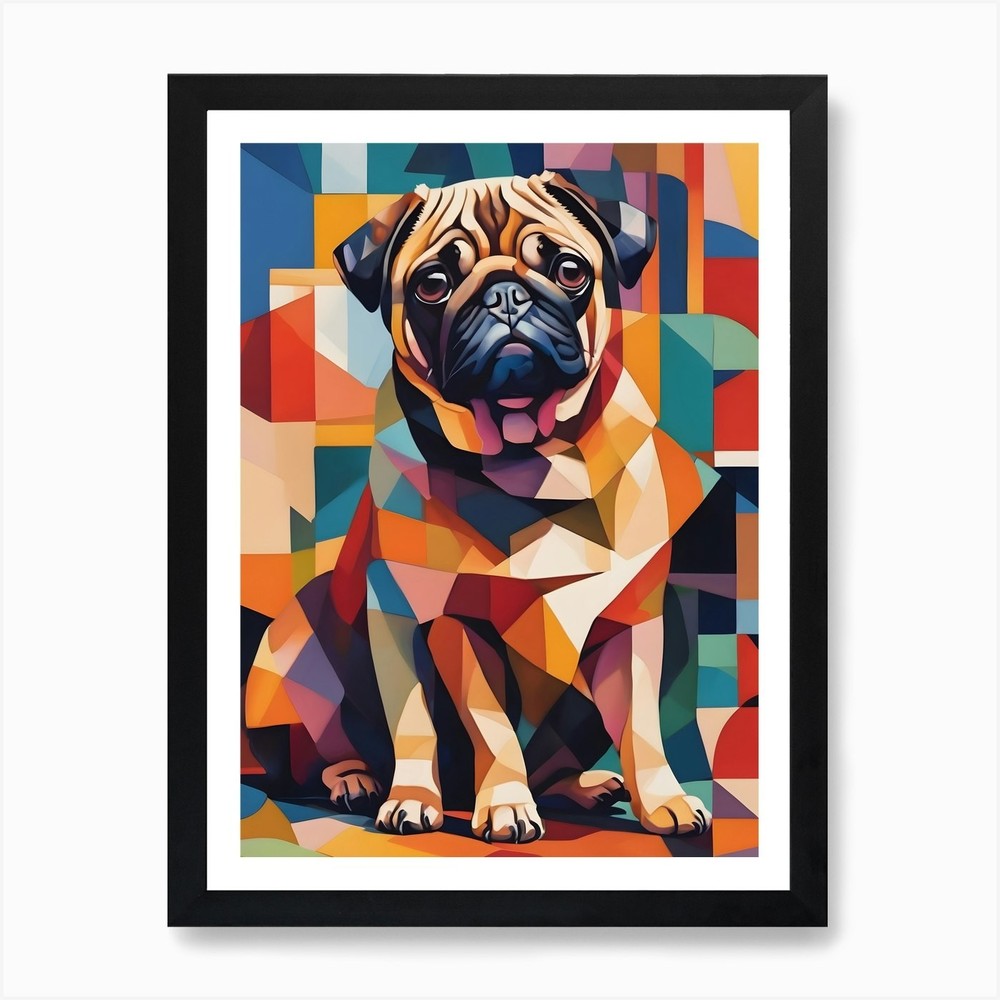 Pug Painting Art Print Framed Wall Art Poster Canvas Print Picture