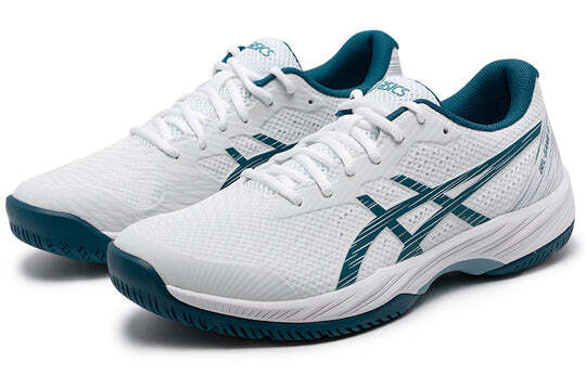 ASICS Gel Game 9 Tennis Shoes in White and Restful Teal