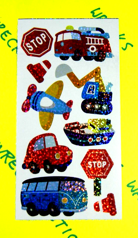 Work Vehicles Stickers Small Prismatic Sheet