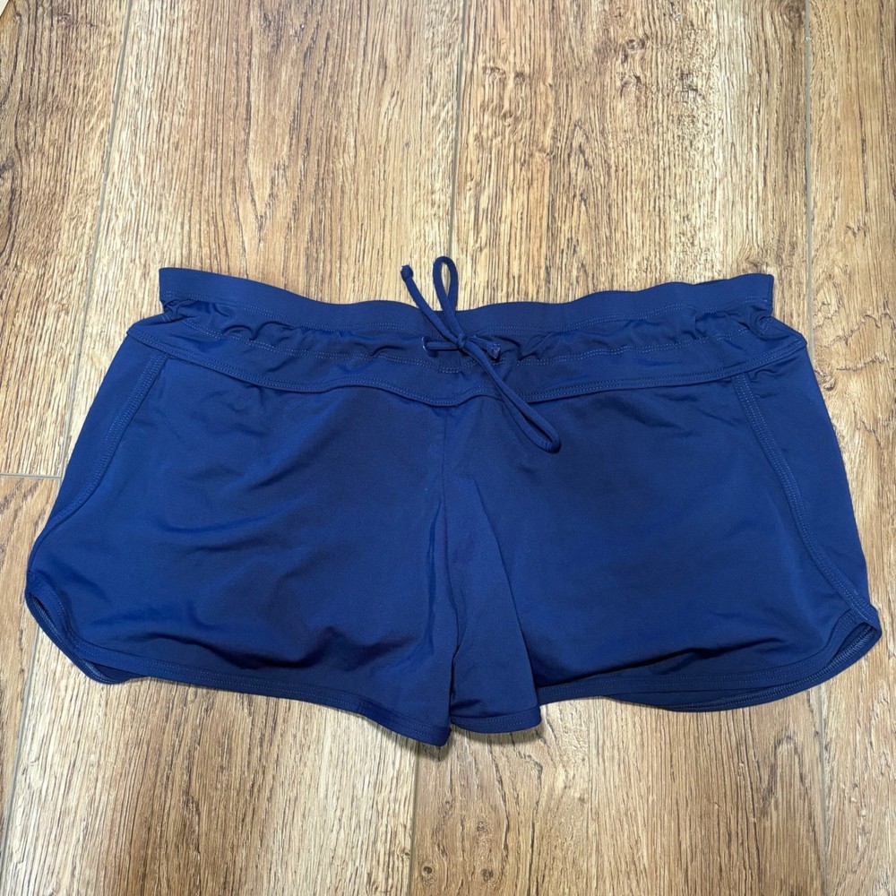 Athleta Blue Board Shorts Swim Shorts Womens Medium Drawstring Nylon Beach