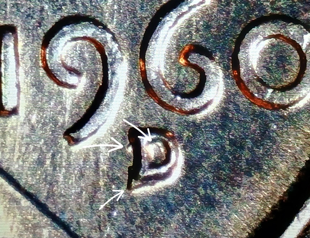 1960-D Lincoln Memorial Cent D/D SW RPM-060 WRPM-048 1MM-060 Error Coin