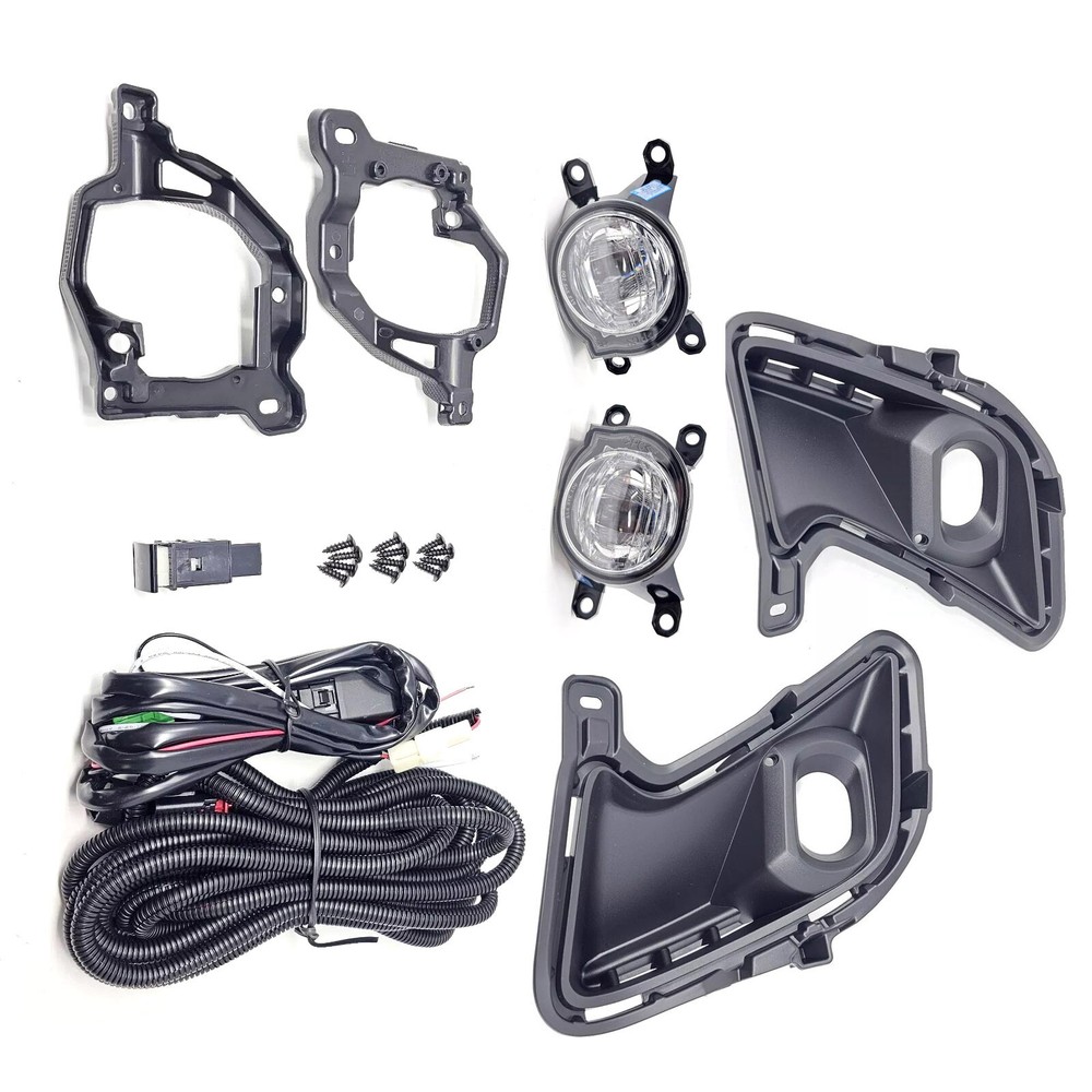 LED White Fog Light Kit Bracket Switch Bezel Wire For Toyota Grand Highlander