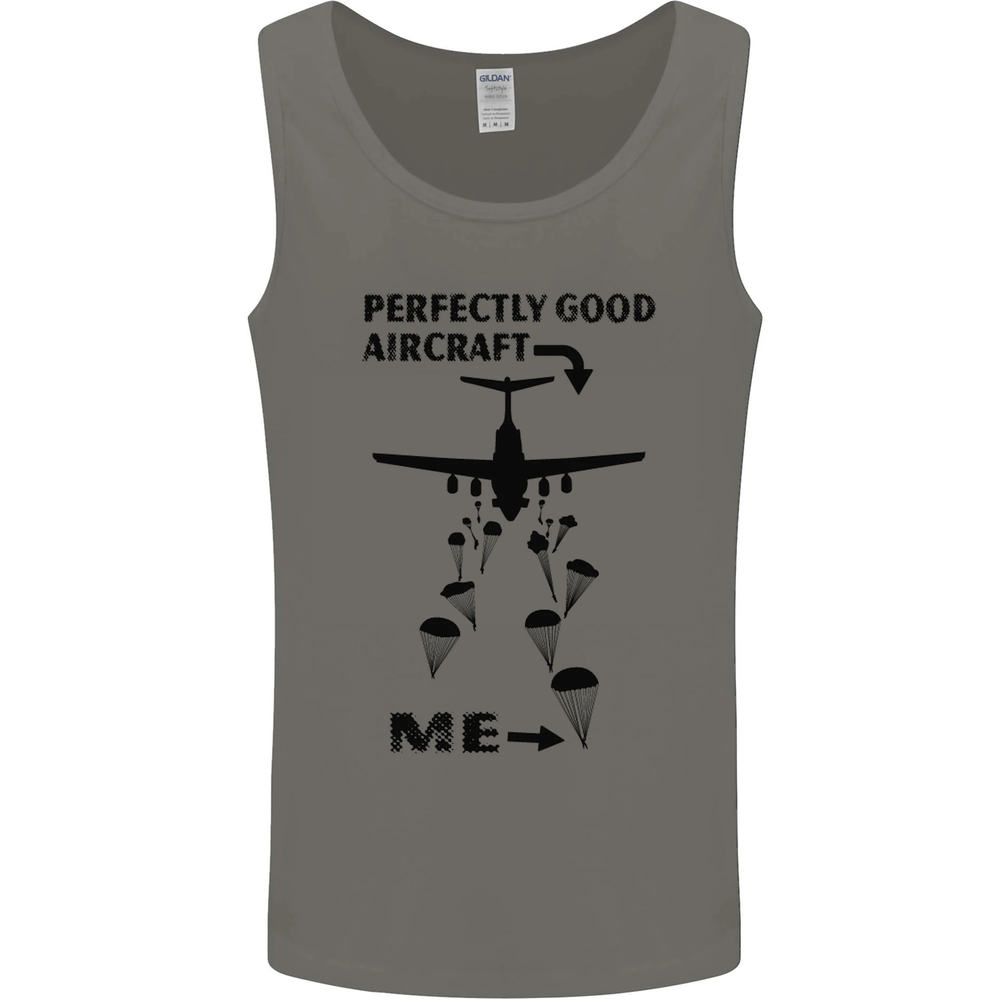 Perfectly Good Aircraft Paracaidismo Divertido Hombre Chaleco Camiseta sin Mangas