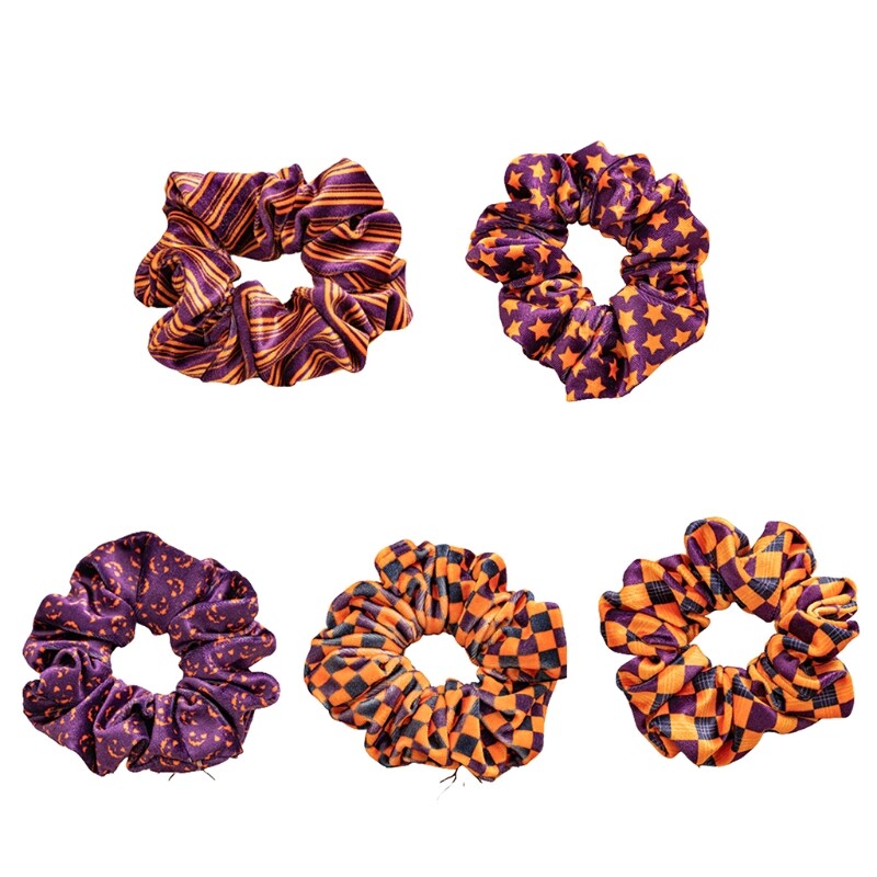 Halloween Ponytail Holders for Girls Soft Spooky Hair Bands