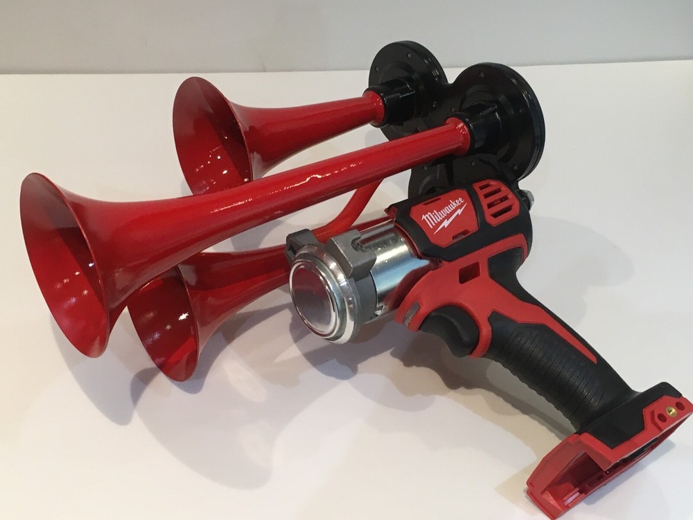 Milwaukee M18 Handheld Air Horn, Train Horn Compressor 3 Red Trumpets