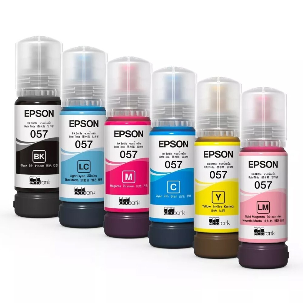 Epson 057 Ink Bottle 6 Color Pack Set for L8050 L18050 Printer (bulk packaging)