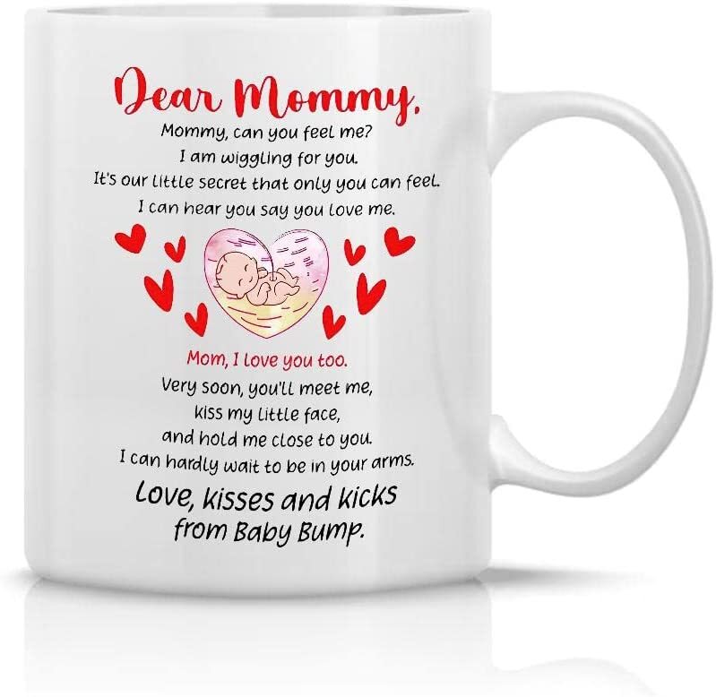 Personalized Coffee Mug For Expecting Mom From The Bump Husband Grandma Mom I Lo