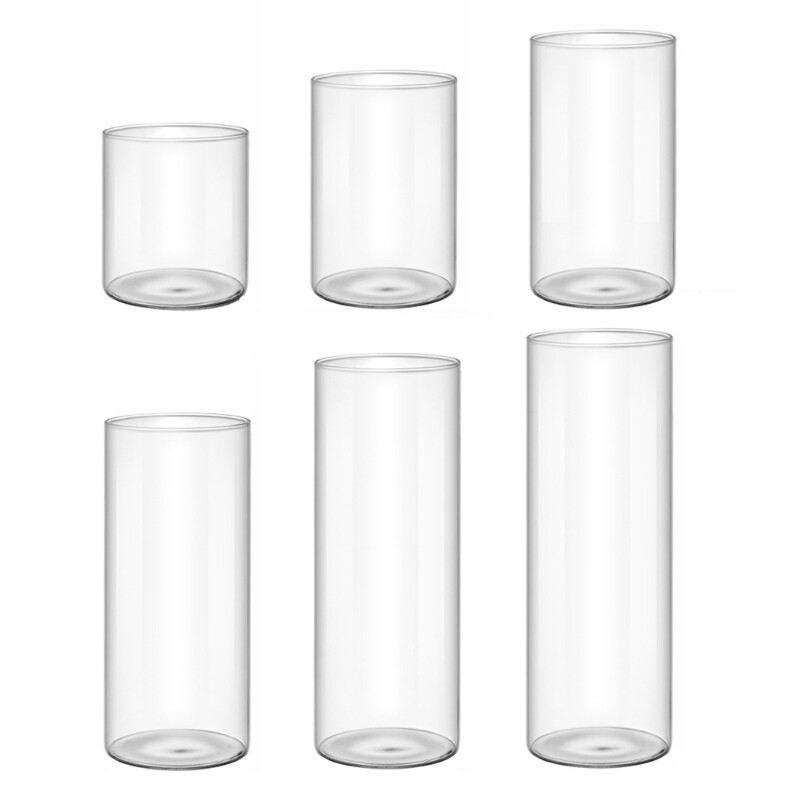 Contemporary Flower Vase Decorative Glass Cylinders Vase Clear Glass Holder