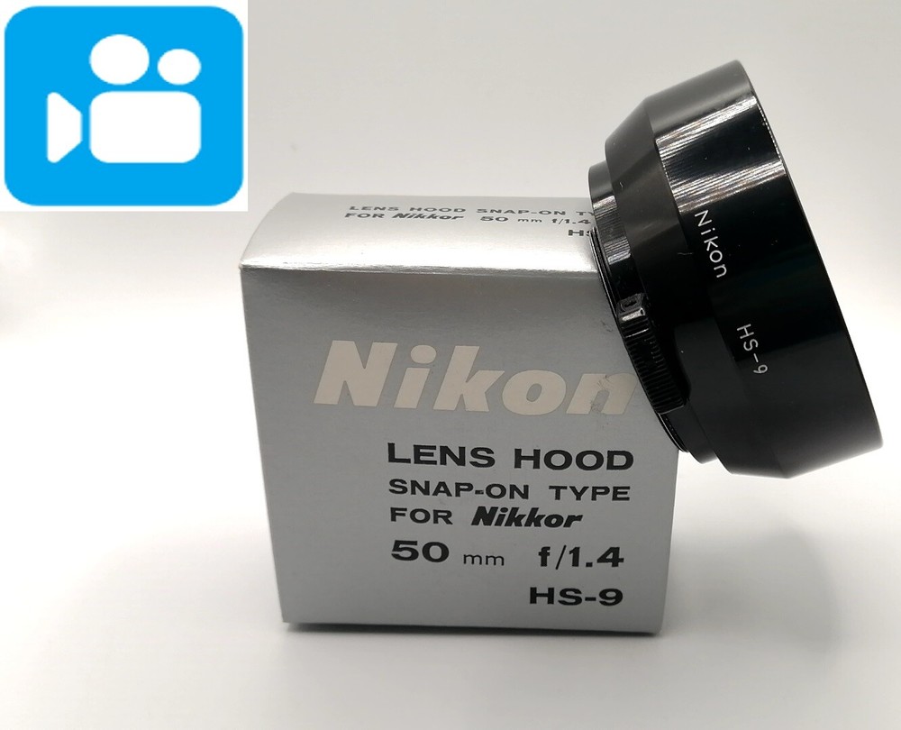 🎦👀[COMO NUEVO] Nikon HS-9 Clip-on 52mm/52ø Lente Capucha metálica para 50mm f1.4 de JAPÓN