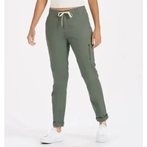 Vuori Rise and Shine Ripstop Pants for Women - Army Green Small - Athleisure Comfort