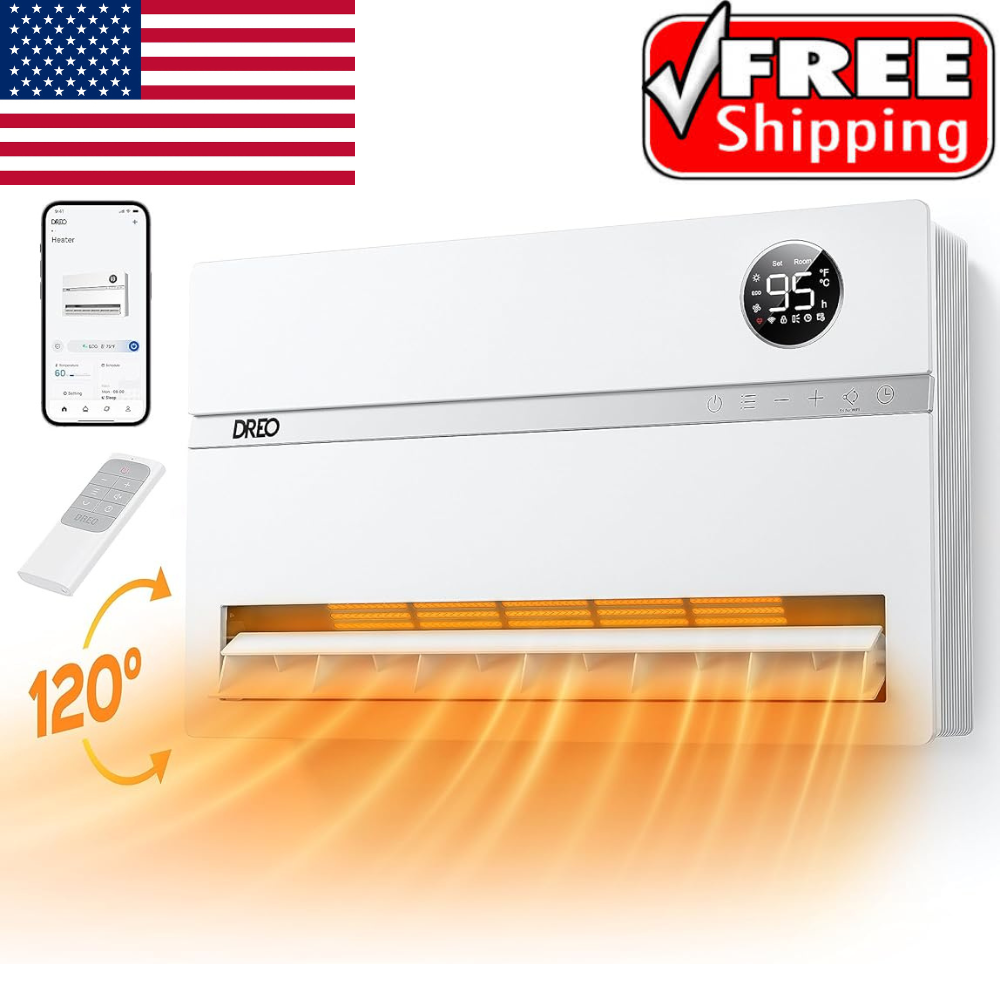 Wall-Mounted Easy Installation Electric Heater for Living Room, Garage.