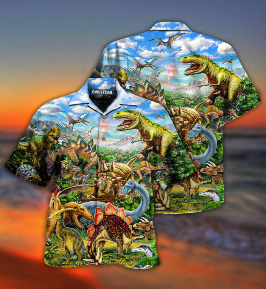 Dinosaur Rawrsome World Edition   Hawaiian 3D HAWAII Shirt US Size Best Price
