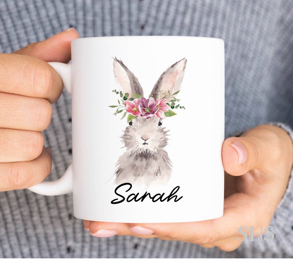 Personalized Rabbit Mug Rabbit Coffee Mug Rabbit Gifts For Women Birthday Person