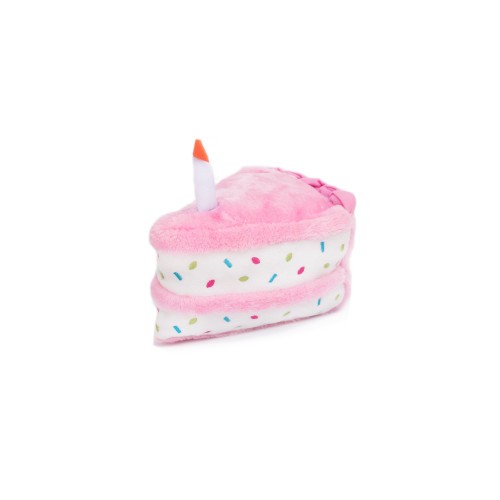 ZippyPaws Pink Birthday Cake Dog Toy - Medium Size for Playful Pups