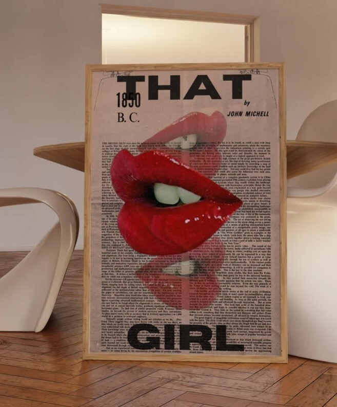 Vogue Magazine Poster, 70s Wall Print, Red Wall Art,