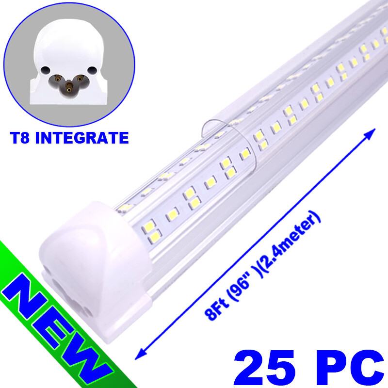 LED Shop Light Fixture 8Ft 144W 18000LM T8 LED Tube Light Garage Light 25 PACK