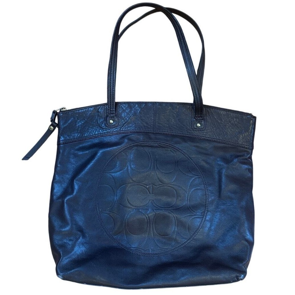 Coach Brown Laura Signature Leather Tote with Embossed Logo F18336