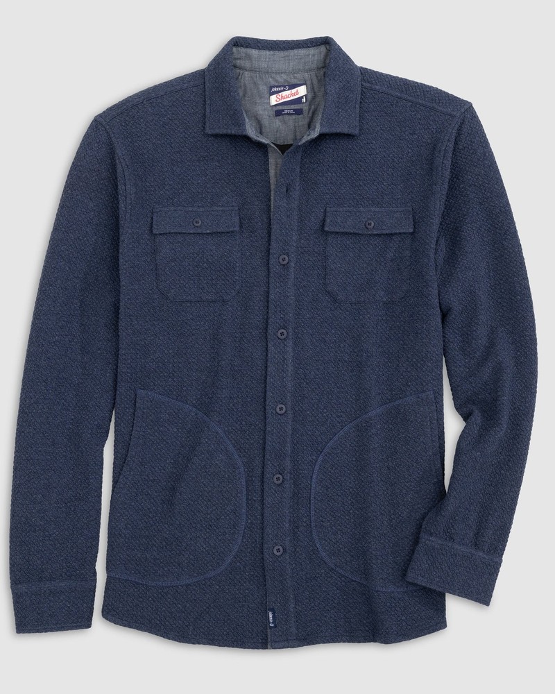 johnnie-O Andre Knit Shacket Indigo Size L